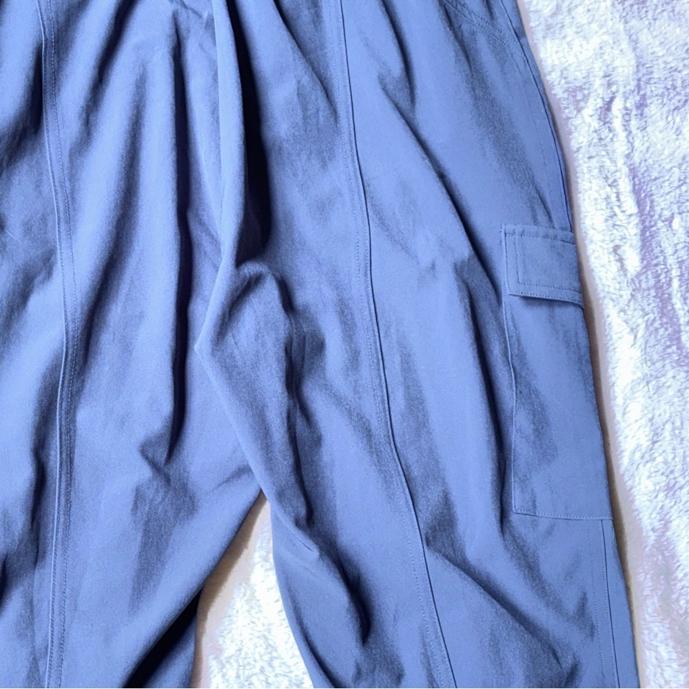 Athleta Unbound Jumpsuit Cargo Blue Relaxed Sleeveless Stretchy Loose 0 2 XS - Picture 10 of 15